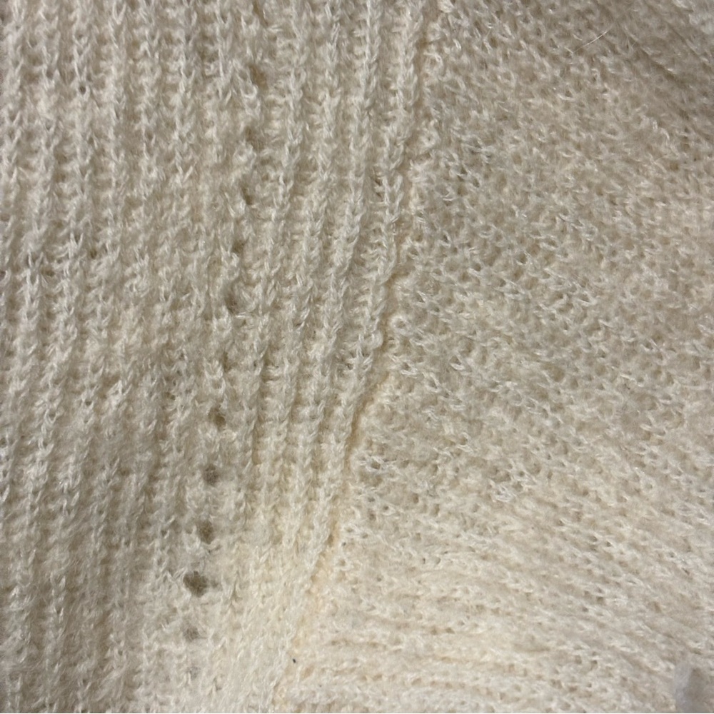 Quince Baby Alpaca-Wool Blend Cropped Ivory Cardigan - Picture 6 of 16